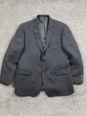Jos A Bank 1905 48L Wool Sport Coat Gray Glen Plaid Big Tall Blazer